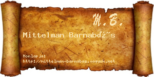 Mittelman Barnabás névjegykártya